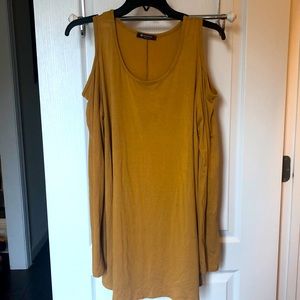 Cold Shoulder Mustard Tunic Top
